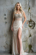 Mermaid Sequins Prom Dress in Champagne