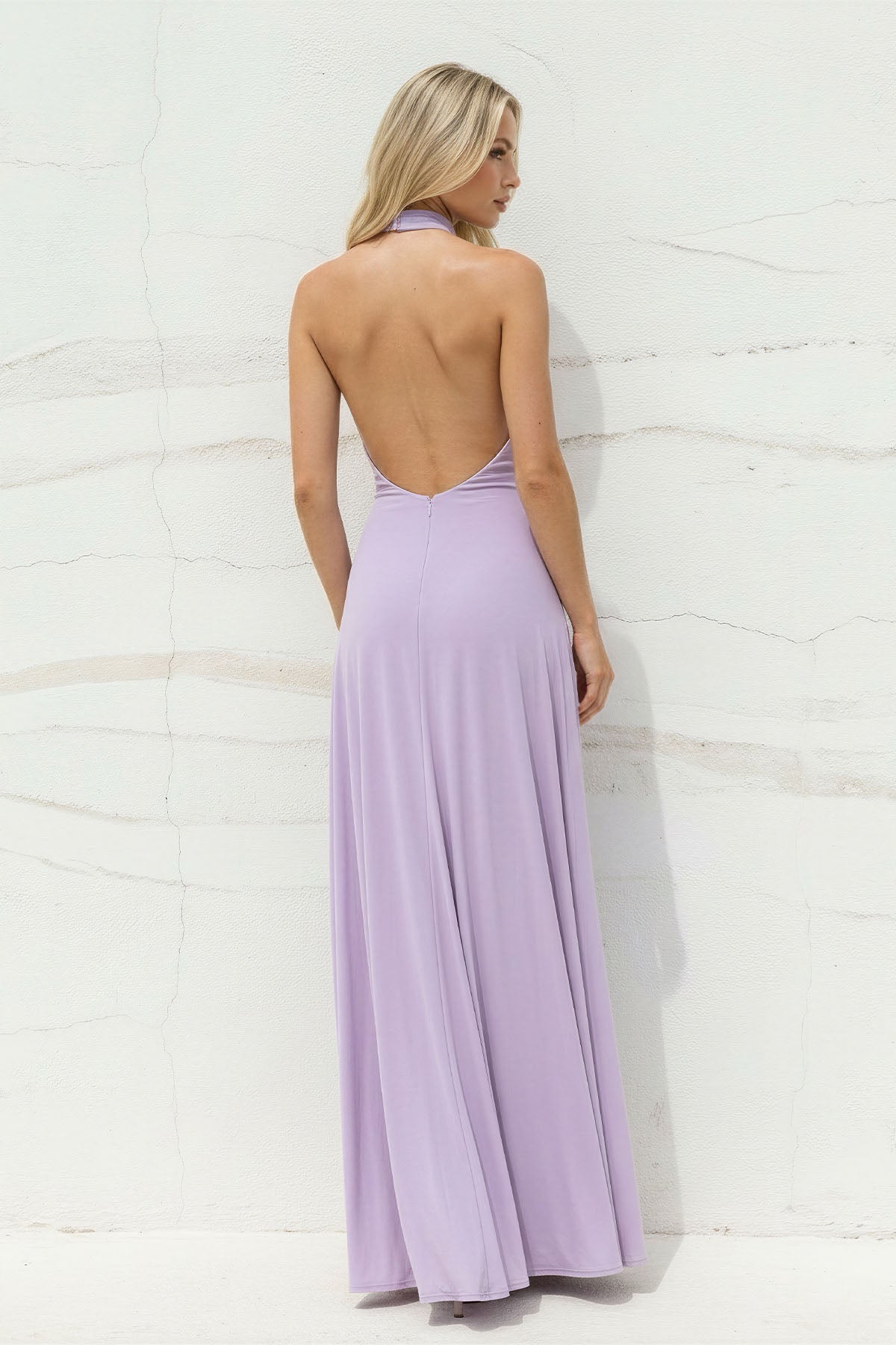 Strapless Gown With Flower in Lilac