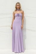 Strapless Gown With Flower in Lilac