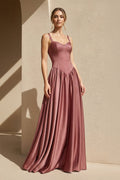 Sweetheart Corset A-Line Gown in Mulberry