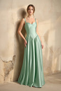 Sweetheart Corset A-Line Gown in Pale Pistachio