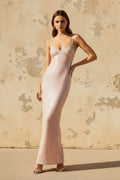 V Neck Sequins Maxi Dresses in Blush